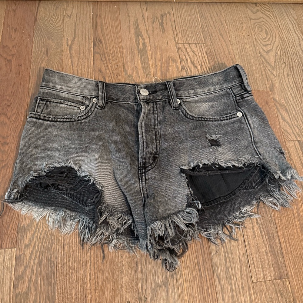 We The Free Gray Jean Shorts